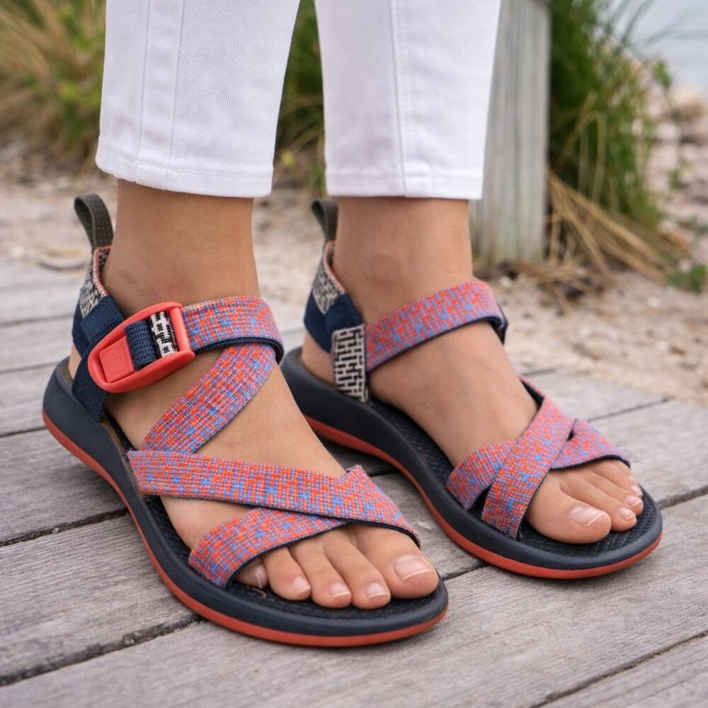 Chaco's Orange Blue Eco Tread Sandal Kids 12